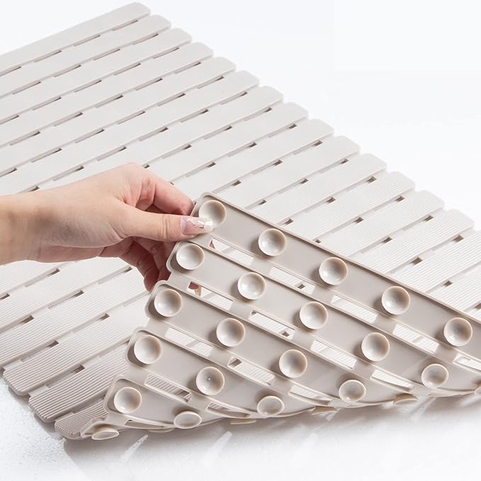 Bathtub Mat Non Slip - Sheepping Shower Mat Machine Washable Anti Slip Bath Mat for Tub, Quick Drain Tub Mat with Suction Cups for Bathroom
