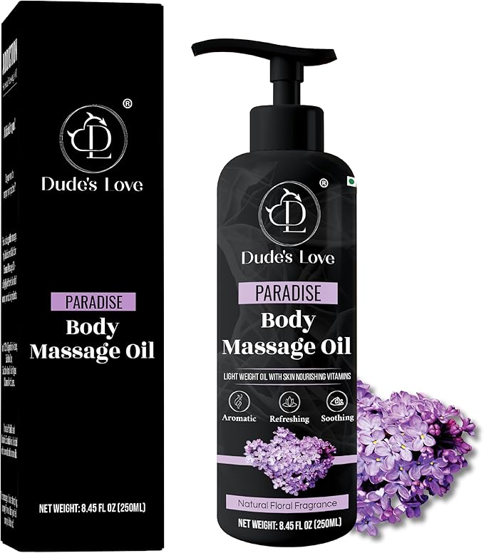 Organic - Lavender Floral Edible Full Body Massage Oil - Relaxing, Calming | No Stain & Non-Sticky |with Fractionated Coconut Oil, Orange Blossom & Lavender Oil - 8.45 Fl Oz