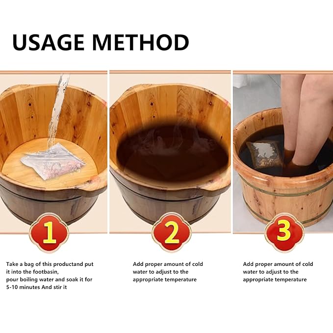 30 PCS Herbal Foot Soak, Foot Bath Herb，Relieve Fatigue,Dispel Cold and Remove Dampness，enhance sleep quality 中草药泡脚足浴包-900g