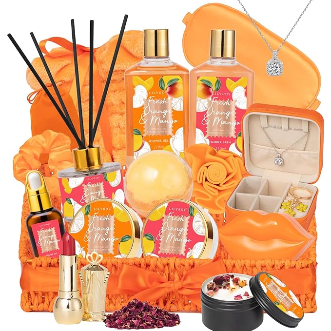Christmas Gifts for Women Gift- 23-Piece Bath & Body Gift Basket Set for Women, Bath Gift Set, Spa Gift Baskets | Mothers Day Gifts for Mom, Valentine's, Birthday Gifts, All Occasion Present for Her