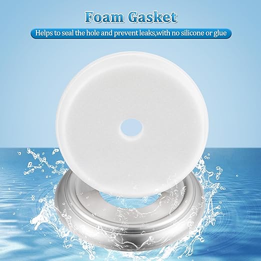 Enhon 2 Pack Metal Tub Spout Cover Ring, Bathroom Faucet Remodeling Wall Plate with Foam Gasket, 1-1/2 Inch ID and 3-5/8 Inch OD (Brushed Nickel)