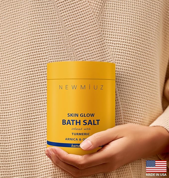 Natural Detox Bath Salt Soak Magnesium Epsom Salt Vitamin C Moisturize Skin Turmeric Orange Arnica Essential Oil Relaxation Stress Relief Gift Women
