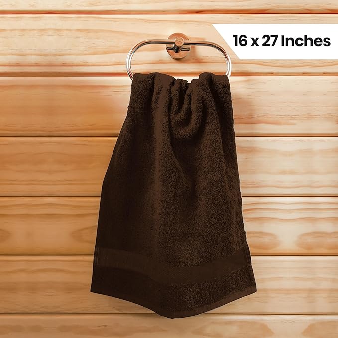 Utopia Towels Dark Brown Salon Towels, Pack of 72 (Not Bleach Proof, 16 x 27 Inches) Highly Absorbent Towels for Hand, Gym, Beauty, Hair, Spa, and Home Hair Care