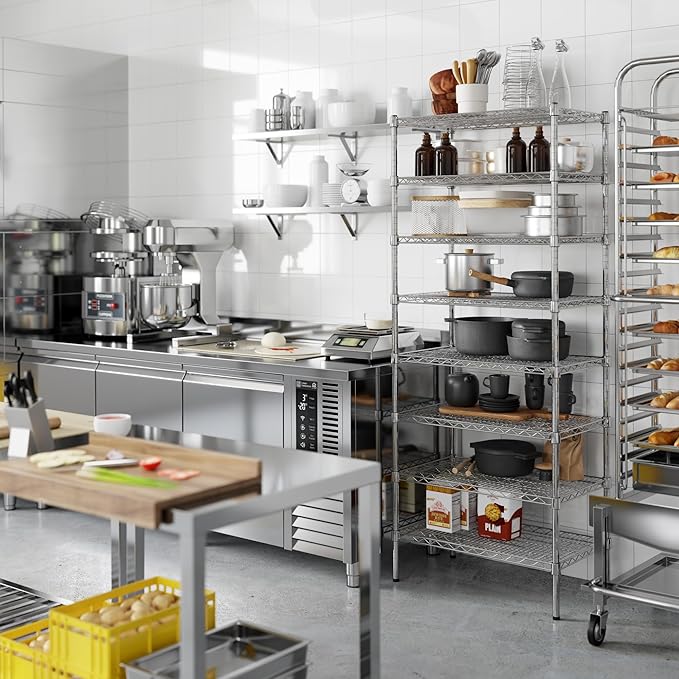 18" Deep x 30" Wide x 74" Height Wire Shelving Kit | 8-Tier | NSF Commercial Storage Rack Unit