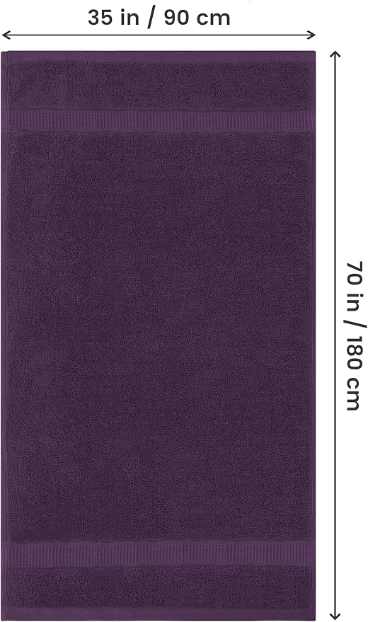 Utopia Towels Luxurious Jumbo Bath Sheet 2 Piece, 600 GSM, 35 by 70 Inches, 100% Ring Spun Cotton, Highly Absorbent and Quick Dry Extra Large Bath Towel, Super Soft Towel, Plum