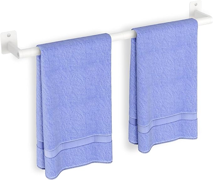 Bathroom Towel Bar, 24 Inch Towel Racks for Bathroom Wall Mounted, Heavy Duty Bath Hand Towel Holder Organizer, Modern Home Decor Towel Rod Bathroom Hardware Accessories, White