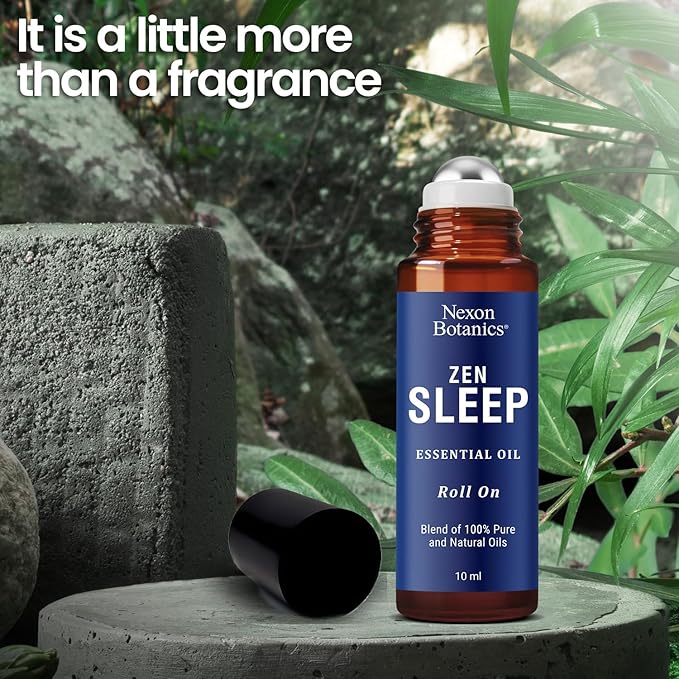 Zen Sleep Essential Oil Roll-On 10 ml - Calming Blend for Serenity & Deep Sleep - Easy-to-Use Roller Ball - Nexon Botanics