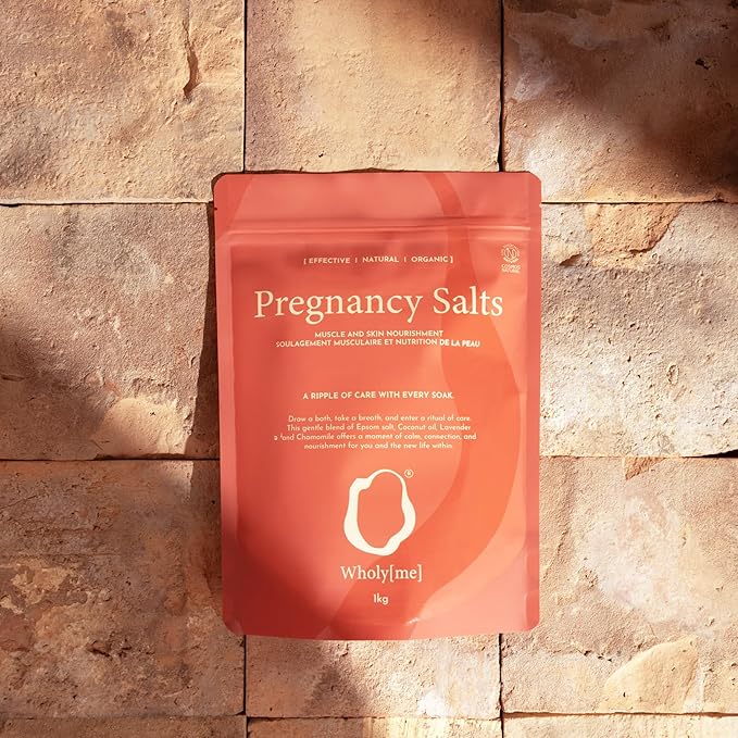 Pregnancy Bath Salts - Epsom Salt for mothers-to-be. Eases muscular tension & irritated skin. Promotes skin elasticity (anti-stretch marks). Ideal for prenatal relaxation & restful sleep - 1kg