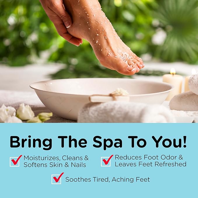 Fungi-Nail Foot & Nail Soak with Tea Tree Oil - Moisturize, Reduce Foot Odor, & Soothe Aching Feet - A Therapeutic Blend of Rich Mineral Epsom Salt, Pure Sea Salt, and 7 Essential Oils - 1 Pound