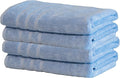 Mosobam Luxury Turkish Set of 4 Bath Towels 30X58 Allure Blue Oversize 700 GSM Bamboo Viscose & Aegean Turkish Combed Cotton