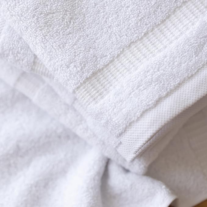 SALBAKOS 100% Turkish Cotton Washcloth Set of 12 13x13 inch | Heirloom Quality | Hotel & Spa Collection | Ultra Soft, Super Absorbent, Washcloth Towels | Made in Turkey (White, 12 Washcloths)