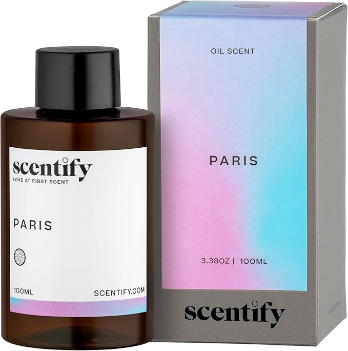 Scentify Paris Aroma Oil Refill Scent for Oil Diffusers - Berry, Floral, Amber, Powdery Scents - Luxurious Relaxing Aromatherapy Diffuser Fragrance 100ml, 3.38 oz