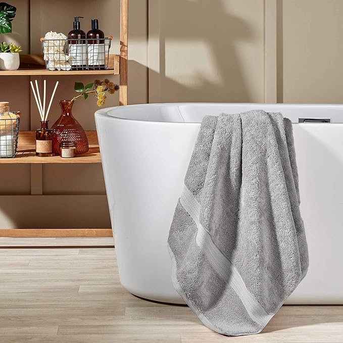 Christy Renaissance 6 Piece Gray Towel Set | 100% Egyptian Cotton | Luxury Bathroom Towels | Soft and Super Absorbent | 675 GSM |2 Bath Sheet 2 Bath 2 Hand | Dove Gray