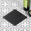 Neodrain 6 Inch Square Shower Drain with Removable Quadrato Pattern Grate, Matte Black 304 Stainless Steel Square Drain, with Watermark&CUPC Certified, Hair Strainer