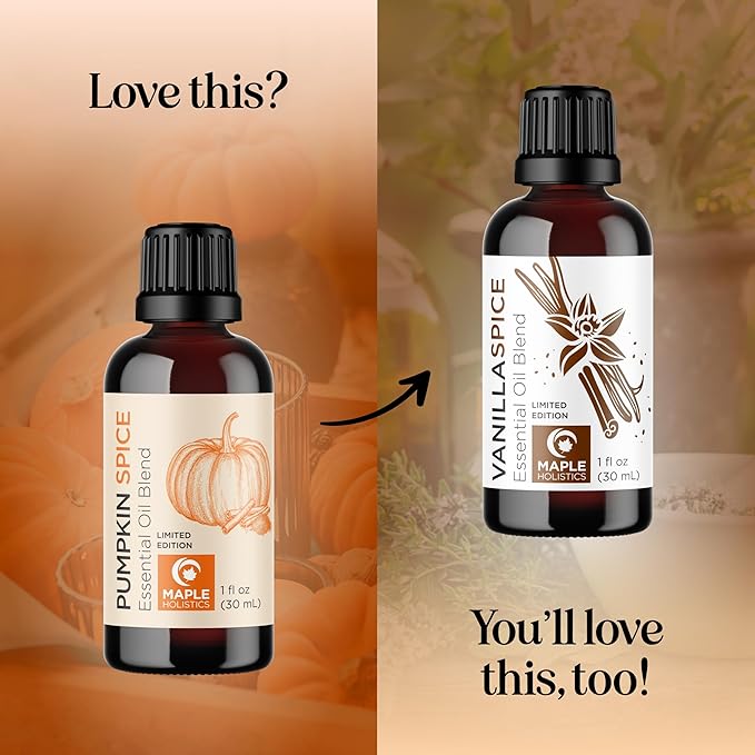 Pumpkin Spice Essential Oil Blend - Warm & Cozy Pumpkin Spice Oil for Diffuser Candles Soaps & DIYs with Real Nutmeg Cinnamon Clove & Ginger Extracts - Fall Scented Aromatherapy Blend (1 Fl Oz)