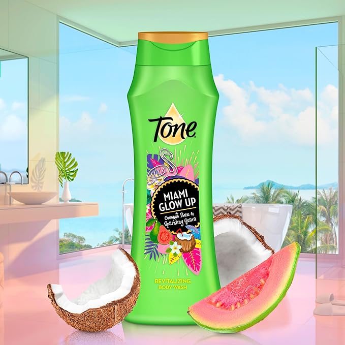 Tone Body Wash, Miami Glow Up, 16 fl oz (Pack of 6)