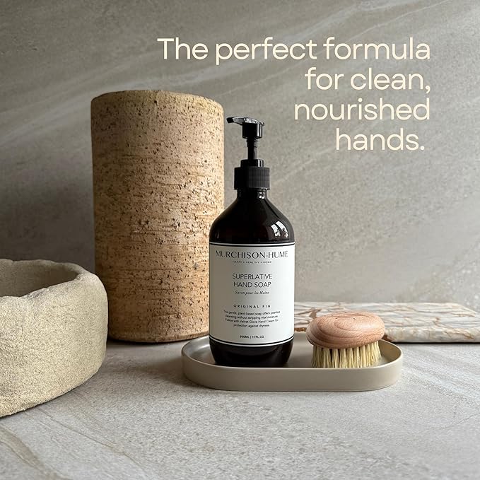 Murchison-Hume Luxury Vegan Hand Soap with Pump Dispenser, Moisturizing Hand Wash, SLS, Paraben & Cruelty-Free, 17oz (Original Fig)