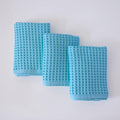 PÜSKÜL Organic Waffle Kitchen Towel 100% Turkish Cotton Set of 3 Turquoise - Premium Quality, Soft, Quick-Dry, Absorbent, Lint-Free Hand Towels 32X16 Inches (3, Turquoise)