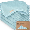 6-Pack Baby Washcloths - Soft Absorbent Viscose from Bamboo Wash Cloths for Babies, Kids, Toddlers, Infant, Newborn Bath Towels, Gentle on Sensitive Skin, 10x10 Reusable Face Towels (Sky)