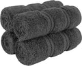 American Soft Linen Luxury Washcloths for Bathroom, 600 GSM 100% Cotton 4 Piece Turkish Wash Cloth Set, 13x13 in Soft Rags for Body and Face, Dark Gray Washcloths