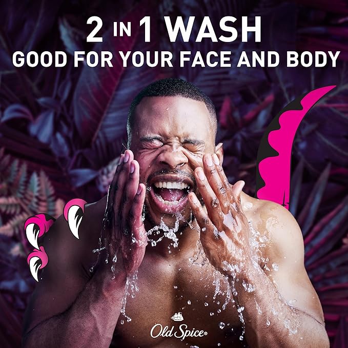 Old Spice Cleansing Body Wash for Men, 3X Defense, 24/7 Shower Fresh with Lasting Scent, 2-in-1 Body & Face Wash, Raptorstrike with Dark Berry Scent, 24 oz (Pack of 4)