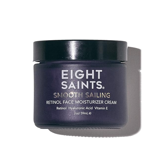 Eight Saints Retinol Facial Moisturizer Cream, For Firming Face, Neck & Eye Wrinkles and Lines, Deep Hydrating Lotion, Fragrance-Free, 2 Ounces