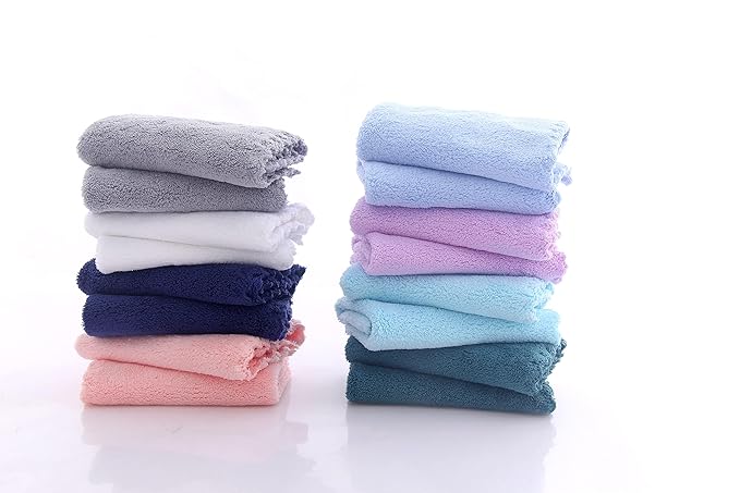16 Pack Baby Washcloths burp cloths - 20" x 10" - Luxury Multicolor Coral Fleece - Extra Absorbent and Soft Wash Clothes for Newborns, Infants and Toddlers - Suitable for Sensitive Skin and New Born