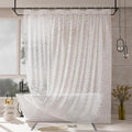 AmazerBath Heavy Duty Shower Curtain Liner, 100% EVA Clear Shower Curtain and Liner 2-in-1, 72x72 Luxury Plastic Weighted Bathroom Cobble Shower Liner, 12 Rustproof Grommets & 3 Heavyweight Stones
