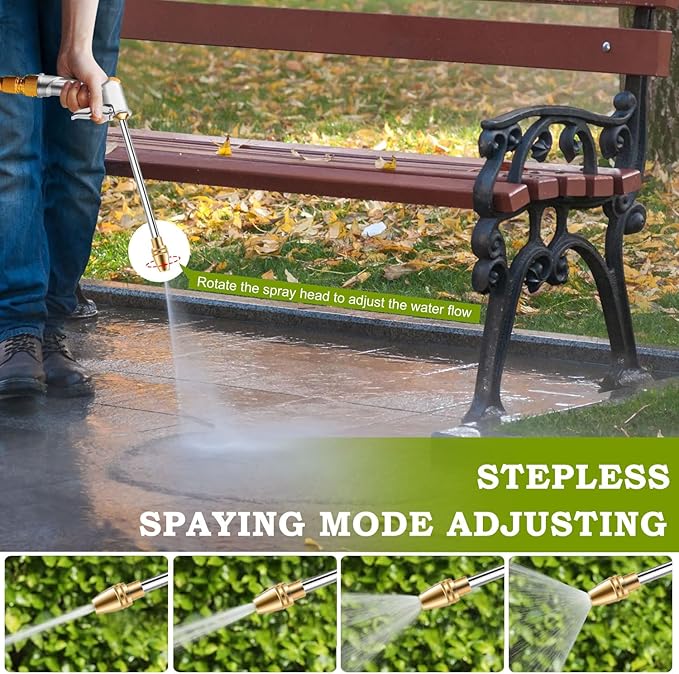 Garden Hose Nozzle Sprayer High Pressure Garden Hose Nozzle Heavy Duty Water Sprayer for Garden Spray Patio Outdoor Washer Pet Shower Car Wash attachment