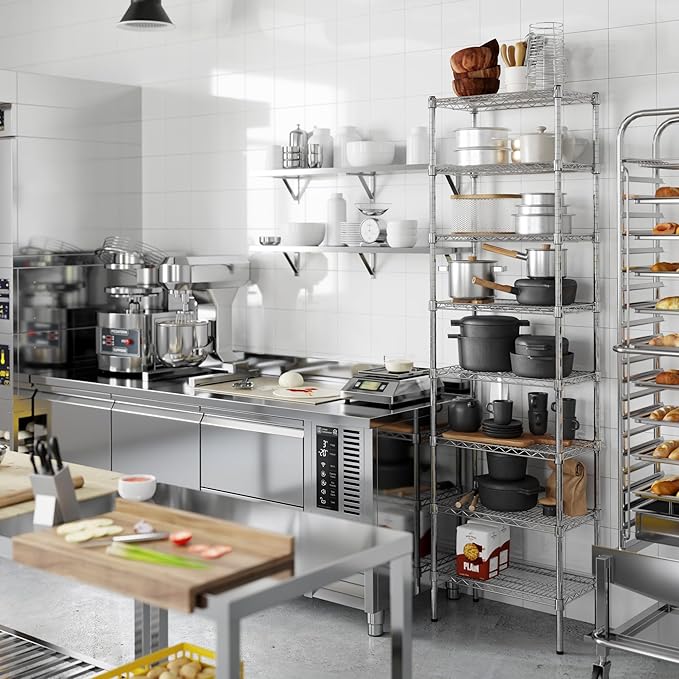 14" Deep x 24" Wide x 86" Height Wire Shelving Kit | 8-Tier | NSF Commercial Storage Rack Unit