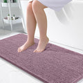OLANLY Bathroom Rugs 47x24, Extra Soft Absorbent Chenille Bath Rugs, Rubber Backing Quick Dry, Machine Washable Bath Mats for Bathroom Floor, Tub and Shower, Home Decor Accessories, Deep Plum