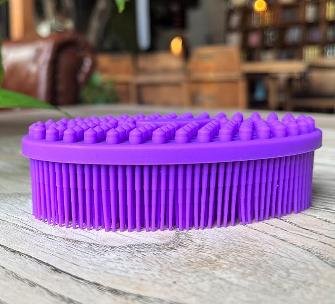 Premium Sensory Brush for Kids or Autism,Soft Silicone Body Scrubber,2 in 1 Sensory Room Occupational Therapy Fidget Brushes,Silicone Loofah,Pets Shower Brush Bath Brushes Shampoo Brush