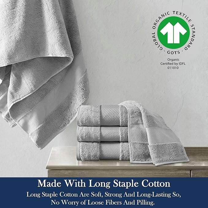 Delara Organic Cotton Luxuriously Plush Bath Sheet Pack of 4 | GOTS & OEKO-TEX Certified | Premium Hotel Quality Towels | Feather Touch Technology|650 GSM Long Staple|Soft, Quick Dry & Ultra-Absorbent