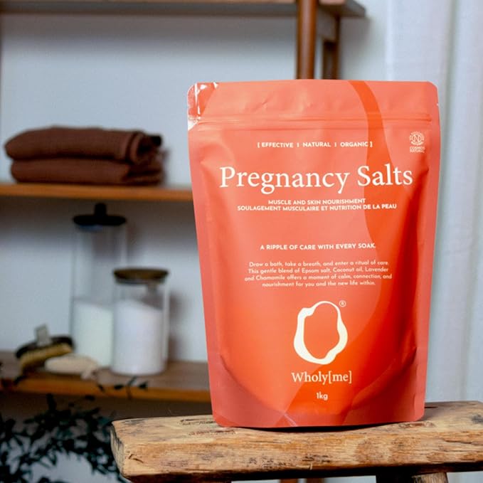 Pregnancy Bath Salts - Epsom Salt for mothers-to-be. Eases muscular tension & irritated skin. Promotes skin elasticity (anti-stretch marks). Ideal for prenatal relaxation & restful sleep - 1kg