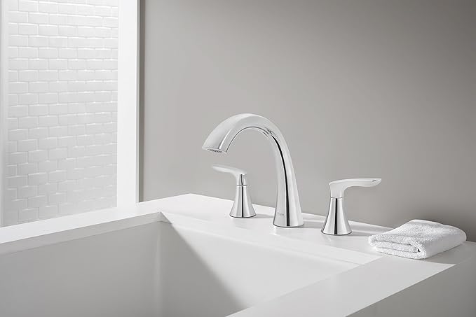 Pfister Weller Roman Tub Trim, Valve Not Included, 2-Handle, 3-Hole Install, Polished Chrome Finish, RT65WRC