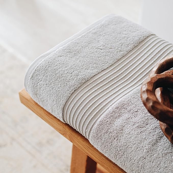 Milara Luxurious Extra Large Bath Sheet - 700 GSM Super-Plush Turkish Cotton Towel, 35x70 inches, Spa Quality Thick - Silver Gray