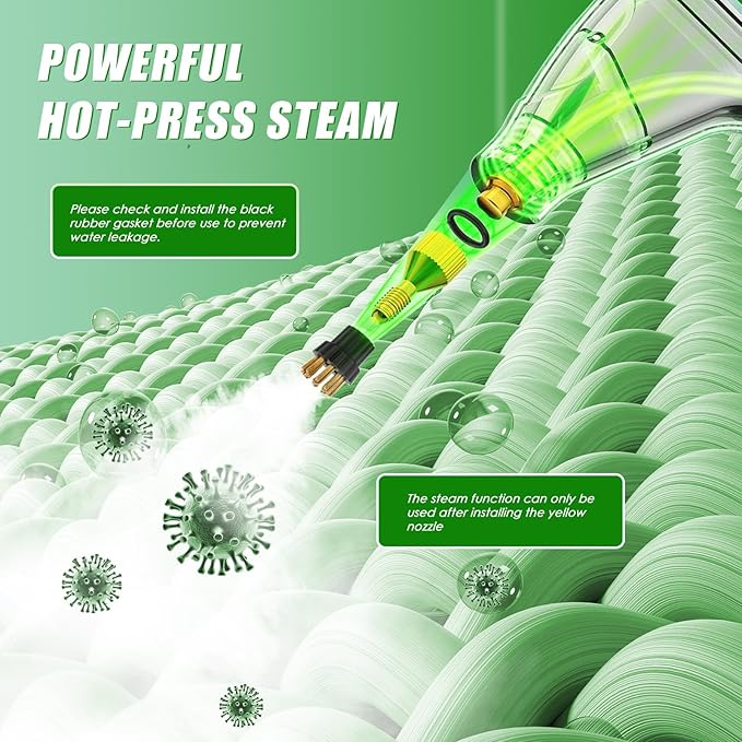 2500W Steam Cleaner for Home & Car, 15s Heat-Up Handheld Steamer for Cleaning, 1.2L Portable High Steam Cleaners, 6-Level Steam Control with 14 pcs Accessories Kit for Car, Floors, Couches, Grout