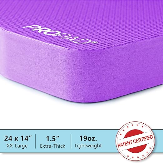 Thick Kneeling Pad, Garden Kneeler for Gardening, Bath Kneeler for Baby Bath, Kneeling Mat for Exercise & Yoga, Knee Pad for Work, Floor Foam Pad, 2X Large (XXL) 24 x 14 x 1.5 Inches, Purple