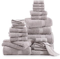 Lane Linen Everyday Luxury Bath Towels Set - 24 PCs - 100% Ring Spun Cotton Towels Set - Durable, Ultra Soft, Absorbent & Long Lasting Towels For Family - Housewarming Gift - Fade Resistant - Platinum