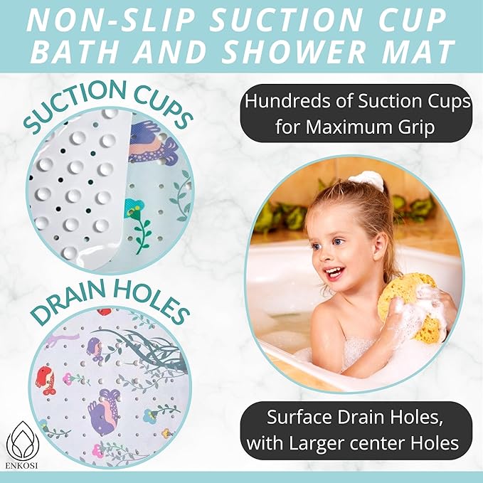 Kids Non Slip Bath Mat - Baby Bath Mat Non Slip - Bath Tub Mat Kids - Bathtub Mat Non Slip Baby - Baby Tub Mat - Baby Bath Mat for Tub - Anti Slip Shower Mat Kids - Bath Mat Toddler (Bath Aquarium)