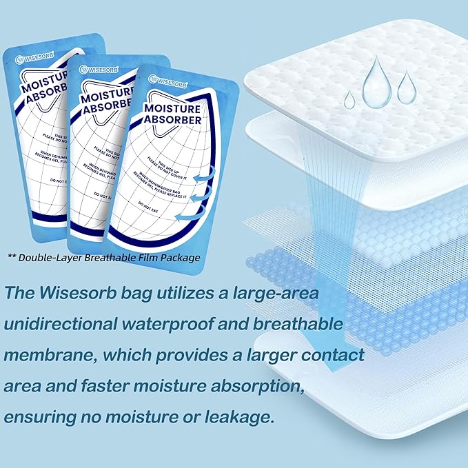 25 Gram Moisture Absorbers, 30 Packs Dehumidifier Bags for Bathrooms, Basements, Rvs, Paper Packing Premium White Granule Humidity Packets Perfect for Closet