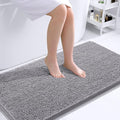 OLANLY Bathroom Rugs 44x24, Extra Soft Absorbent Chenille Bath Rugs, Rubber Backing Quick Dry, Machine Washable Bath Mats for Bathroom Floor, Tub and Shower, Home Decor Accessories, Grey