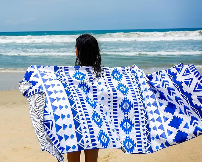 Elite Trend Quick Dry Towel Extra Large 78x35 Inch - Microfiber Beach Towel - Perfect for Beach, Travel, Swimming, Pool, Yoga, Hiking, Camping - Lightweight, Fast Drying, Compact for Adults (Aztech)