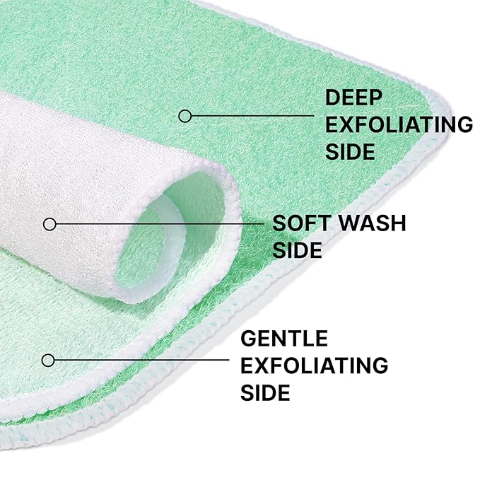 ZOMCHI Wash Cloths for Face and Body, Dual Sided Exfoliating Washcloth, Shower Wash Cloth for Men and Women, 2 Count (Rough and Gentle)