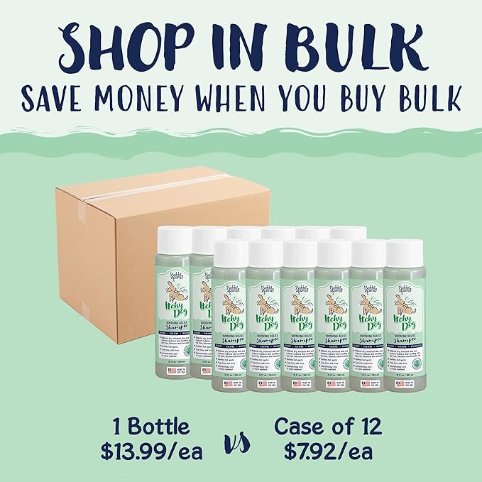 Bobbi Panter Dog Shampoo - Made in USA - All Natural Formula for Itch Relief & Soothing Skins, Concentrated 16:1 for Professional Groomers - Green Apple Scent, 13 Oz
