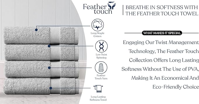 Delara Organic Cotton Luxuriously Plush Bath Sheet Pack of 4 | GOTS & OEKO-TEX Certified | Premium Hotel Quality Towels | Feather Touch Technology|650 GSM Long Staple|Soft, Quick Dry & Ultra-Absorbent