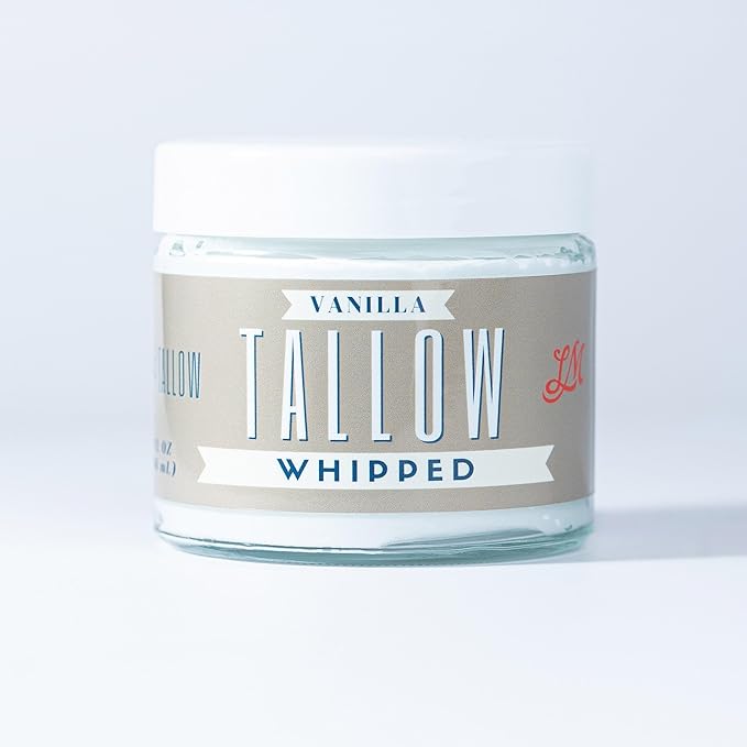 Whipped Tallow 2oz - All Natural Face Cream + Whole Body Moisturizer for Dry Skin - Made With Scented Oil Blend - No Preservatives, Parabens or Seed Oils - USA Made (Vanilla)