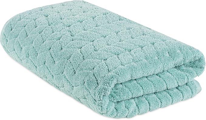 BAGNO MILANO Turkish Bath Towels, Soft Plush Jacquard Luxury Bath Towels, Quick Dry Towel Set (Aqua Green, Bath Sheet)