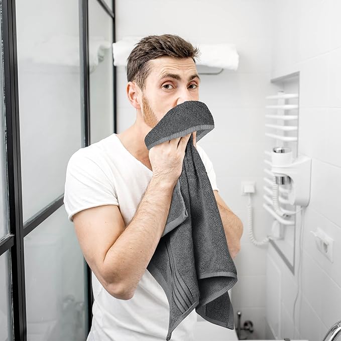 Utopia Towels Luxury Hand Towels Set, (16 x 28 inches) 100% Ring Spun Cotton, Lightweight and Highly Absorbent Towels for Bathroom, Travel, Camp, Hotel, and Spa (Grey) (60 Pack)