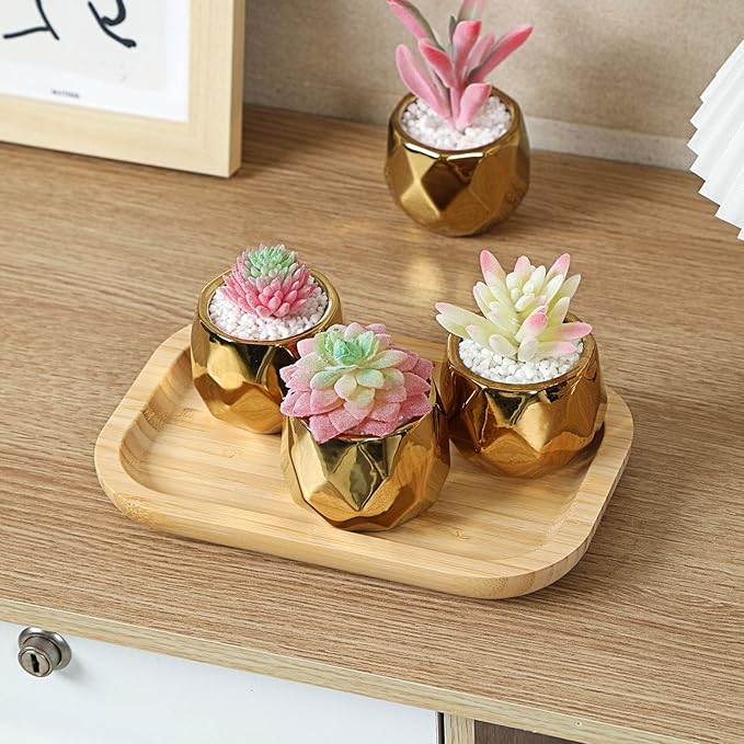 Bamboo Vanity Tray, Bathroom Counter Tray, Toilet Paper Basket Storage for Toilet Tank, Bathroom, Kitchen Counter 7.8 x 5.1 x 0.8 inch